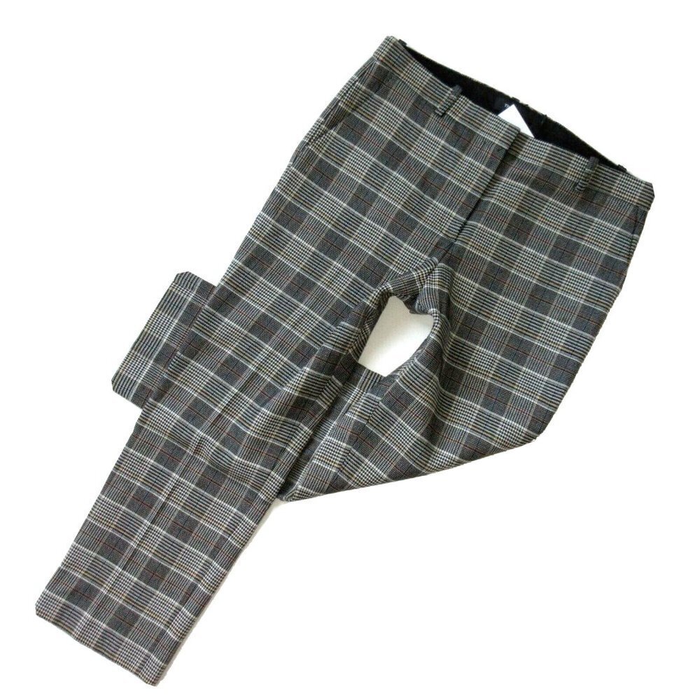 NWT THEORY Tailor Trouser C in Tawny Multi City Plaid Crop Pants 10 $345